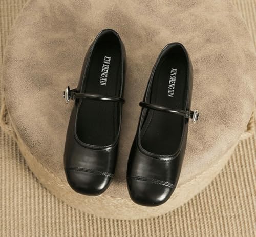 Hycurey Mary Jane Flats for Women Classic Round Toe Women Dressy Comfort Ankle Strap Flats for Commute Daily Wear2