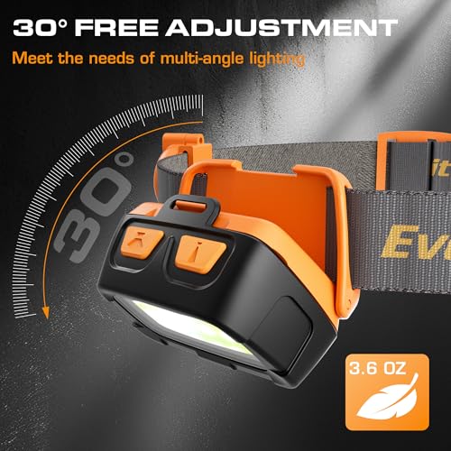 Image of EverBrite Headlamp - 300 Lumens Headlight with Red /Green Light and Tail Light, 7 Lighting Modes, Perfect for Trail Running, Camping, Hiking and More, Adjustable Headband, 3 AAA Batteries Included
