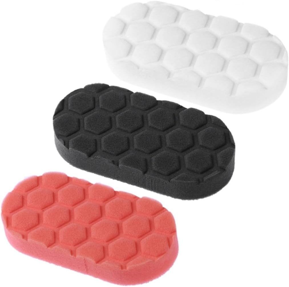 Vehicle Sponge 3pcs Set Black White Orange Car Waxing Foam Sponge Applicator Car Cleaning Cloth