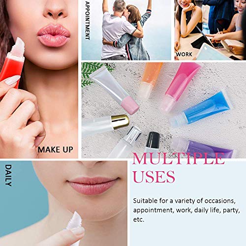 Amorix 50Pcs Lip Gloss Containers 10Ml Gold Lip Gloss Tubes Empty Lip Balm Tubes Refillable Squeeze Tubes Lipgloss Supplies Cute Lip Gloss Kit For Lip Gloss Base + 2 X 20Ml Syringes & Labels Stickers #TOP3