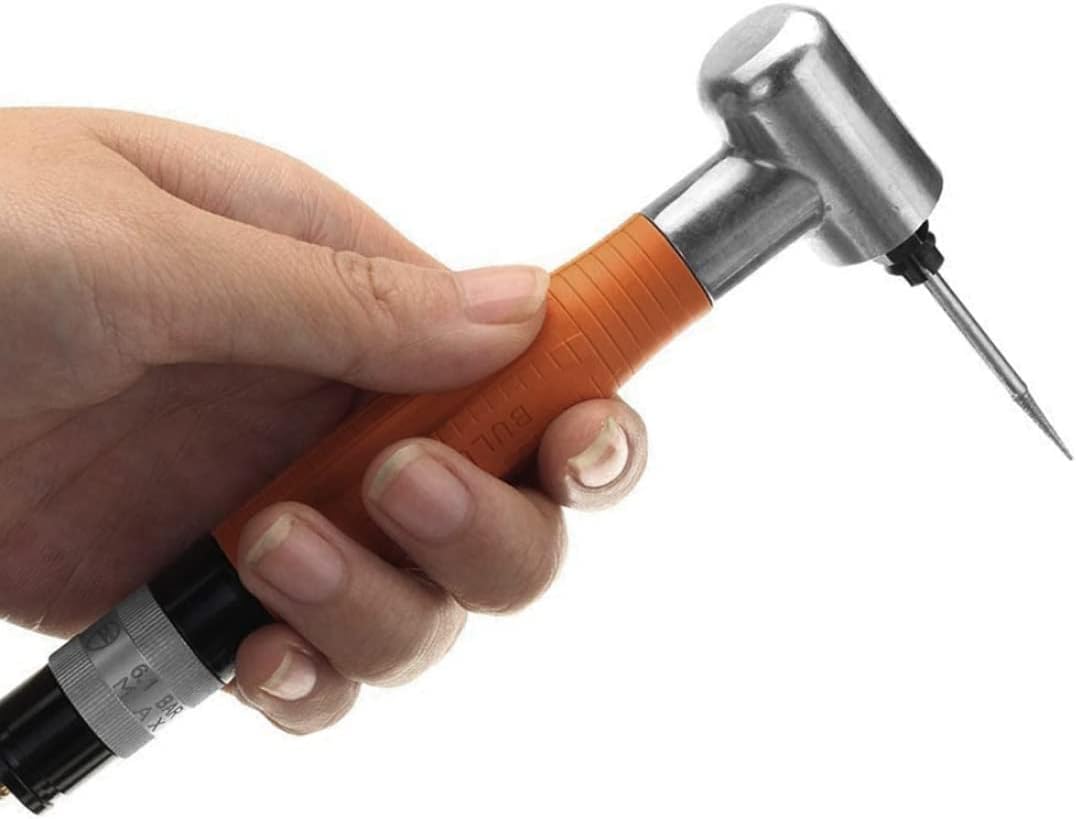 Micro Air Die Grinder - Pneumatic Micro Grinder Angle Air 90 Degree 3Mm Die Pencil Polisher Tool Accessories Kit For Cleaning Dies, Rotors, Backing Plates, Brake Pads, Mounts(Orange)