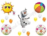 FUN IN THE SUN FROZEN Olaf Happy Birthday Balloons Decoration Supplies Summer Elsa Anna