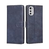 RankOne Cover per Motorola Moto e32 / Moto e32s (6.5" Inches), Custodia Flip Pelle Portafoglio, Magnetica Libro Bumper Cover Case - Blu