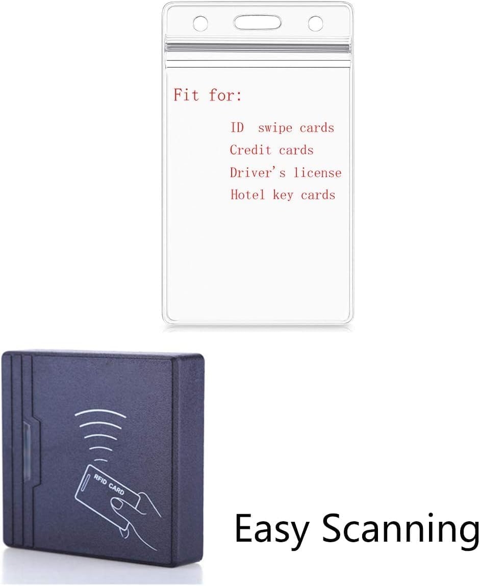 Vertical ID Card Name Tag Badge Holder with Waterproof Type Resealable Zip (Vertical ID, 500 Pcs)