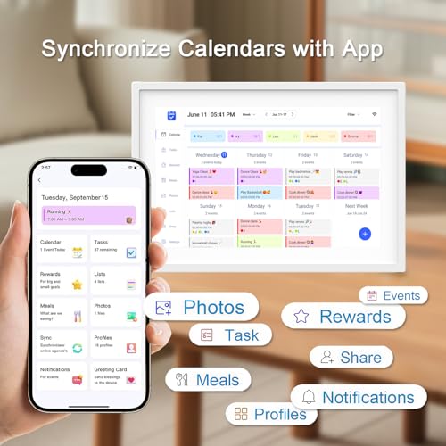 10.1 inch Wall Planner Digital Calendar & Chore Chart, Smart Touchscreen Interactive Display for Family Schedules, Hearth Display Digital Calendar, Great for Organizing Your 2025 Year - Image 4