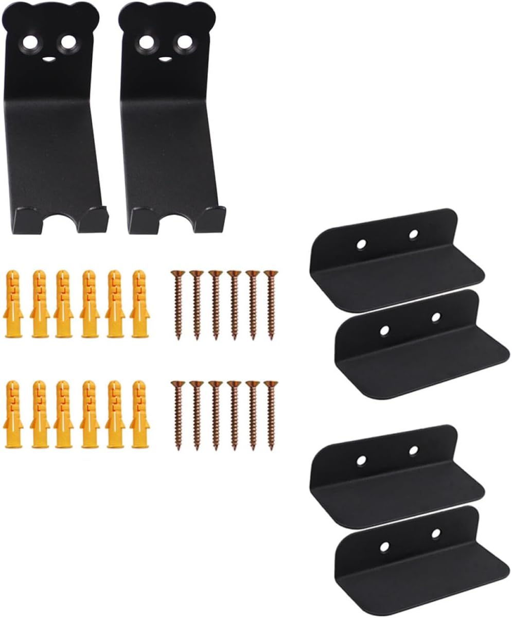 2sets Wall-mount Bike Hanger Space-saving Anti-skid Bike Stands for Mountain Road Durable Storage for Home Garage Black