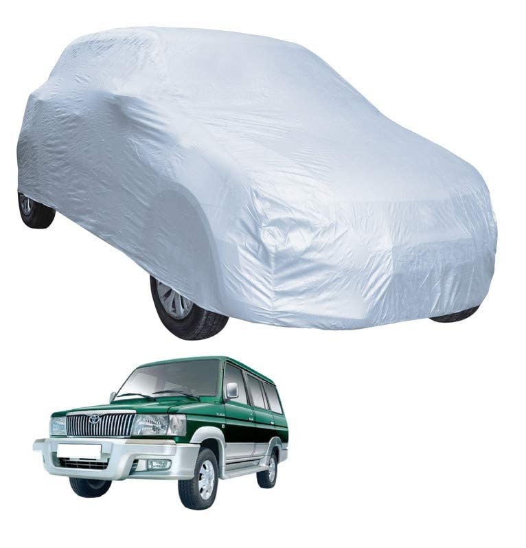 Image of Auto Hub Car Cover Compatible with Qualis with Weather Proof, Triple Stitched, Qualis Car Cover- Plain Silver