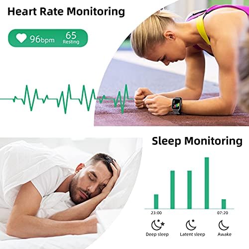 Smart Watch for Men Women Compatible for Android IOS Phones Samsung iPhone, Cuszwee 1.69 IP68 Waterproof Smartwatch Activity Fitness Tracker with Heart Rate Blood Oxygen Sleep Monitor Pedometer