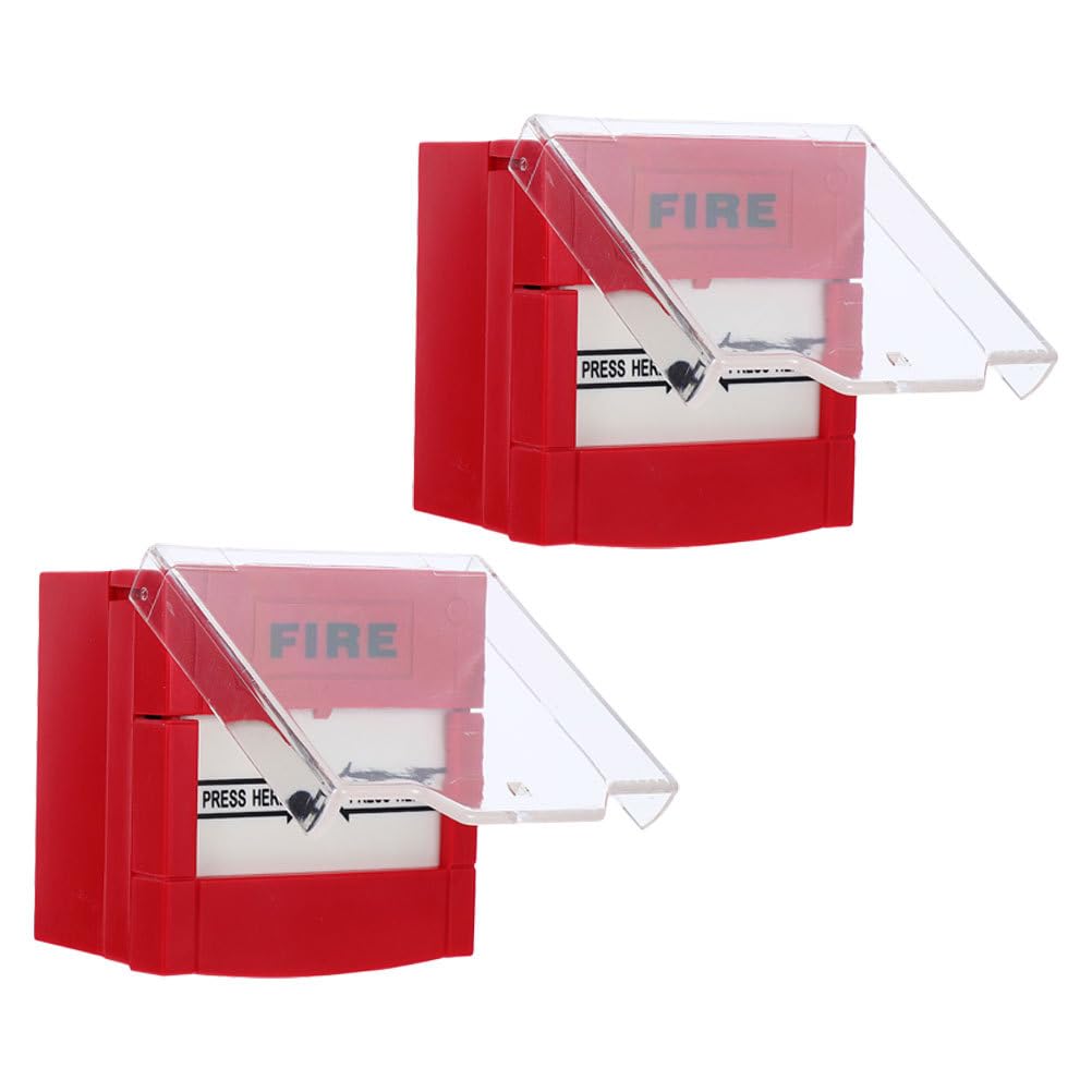 Housoutil Lot De 2 Boutons Alarme Incendie Manuels avec Réinitialisation Rapide Interrupteur d'urgence pour Système De Sécurité Maison Hôtel Bureau