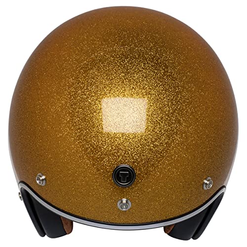 TORC (T50/Del Mar Route 66) 3/4 Helmet with 'Super Flake' Graphic (Gold, X-Small) - Thumbnail 4