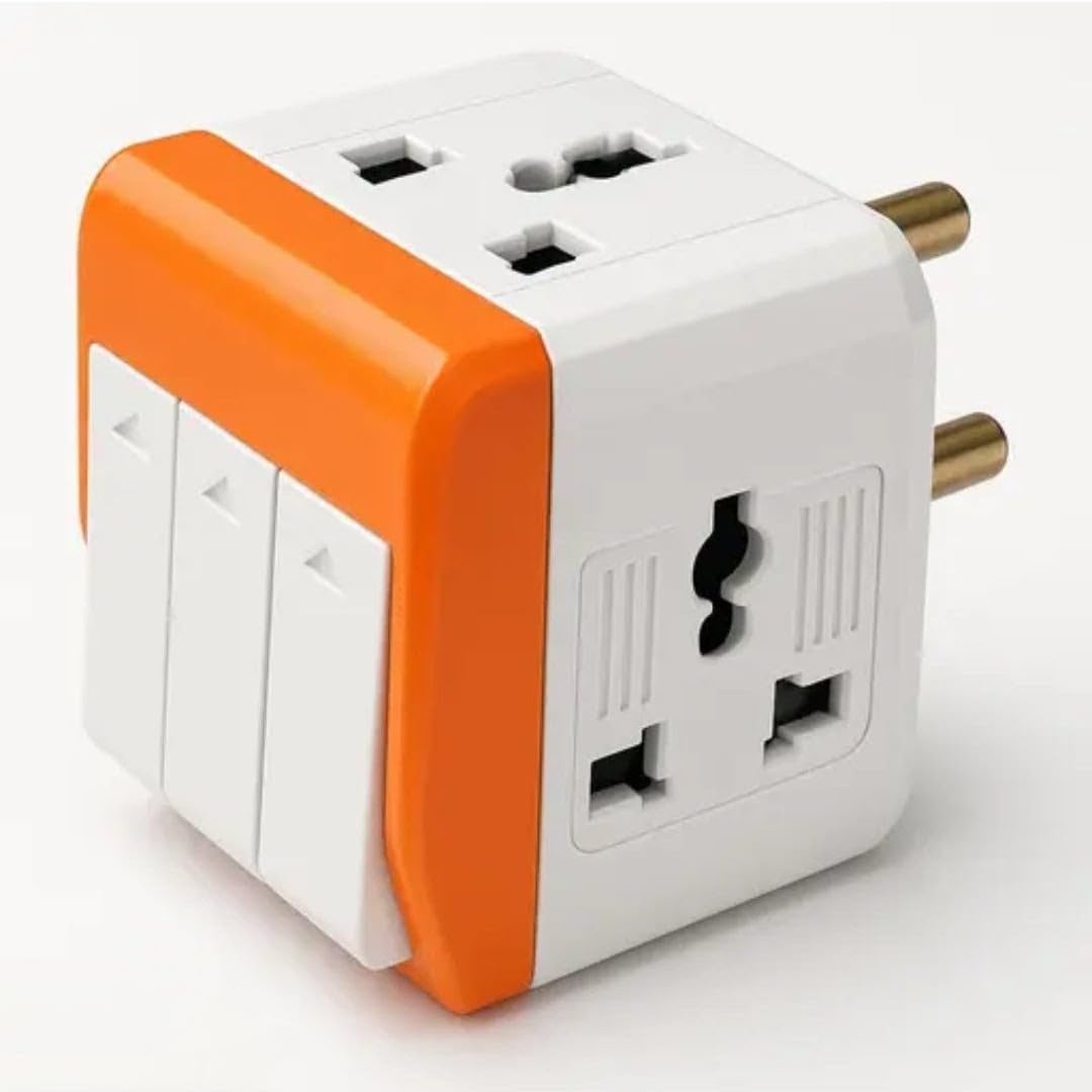 3 Way Plug Adapter with Individual Switch | Multi-Outlet, Independent Switches, Compact Design, Universal Sockets, Wall Plug-image-18