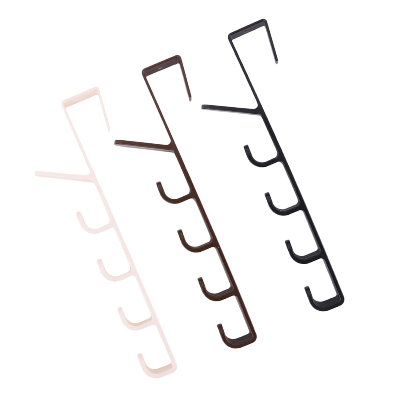 PRETYZOOM 2sets Over The Door Hooks 5 Triple Hangers for Towel Rack Coat Rack Hooks Metal Door Hanger Easy Install No Drilling Bathroom Entryway 3pcs*2