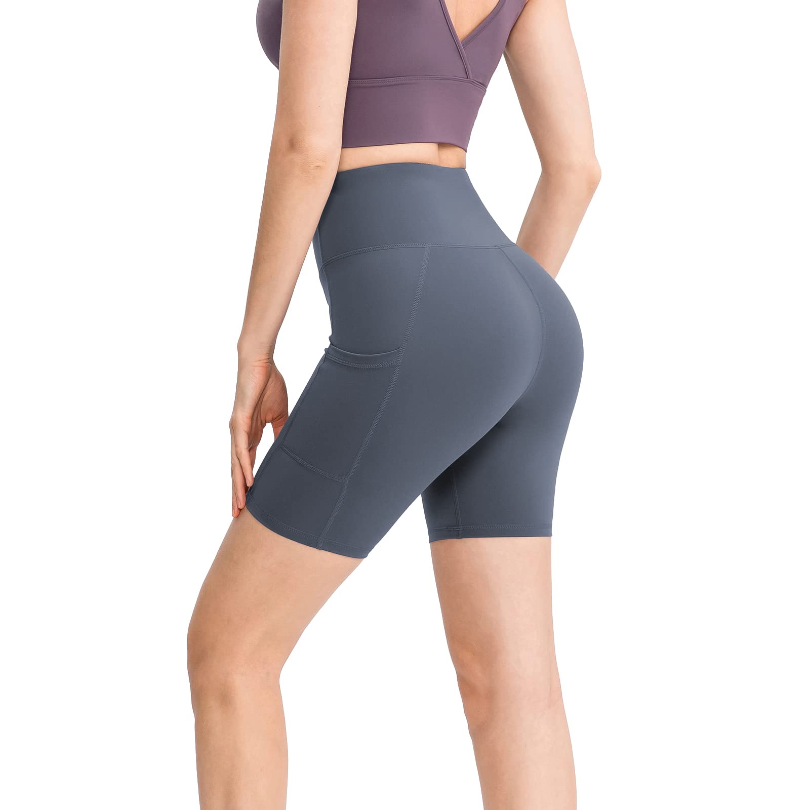 HomyComy Pantalones Cortos Deportivos para Mujer Mallas Elásticas Leggings de Alta Cintura para Fitness Yoga Correr Secado Rápido