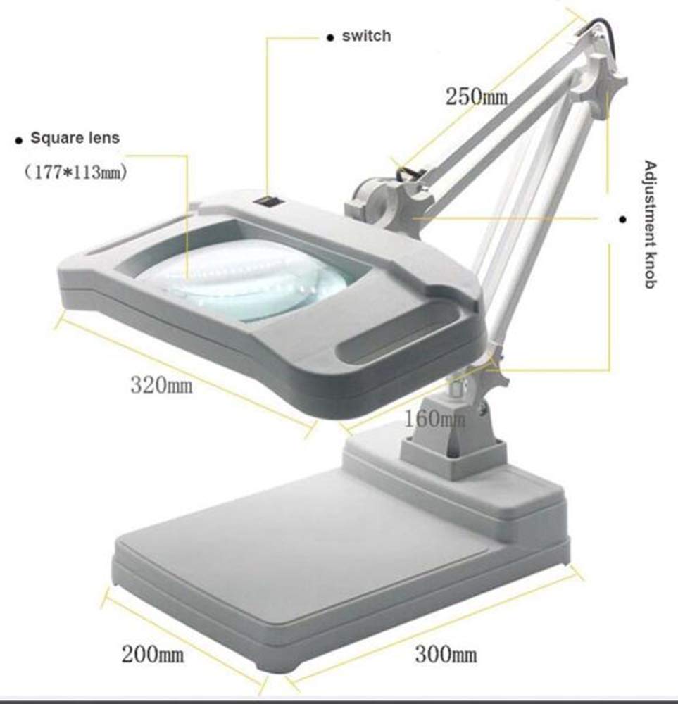 Lupa, Lupa de Escritorio LED 2 en 1 con Lente de 125 mm 5X 10X, luz Brillante, Herramienta de Aumento, Herramientas de reparación, Lupa, para Lectura, Manualidades, Trabajo, Reloj