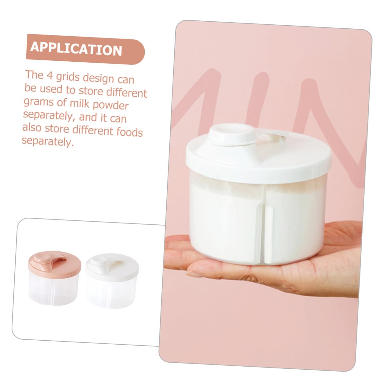 2pcs Portable Milk Powder Dispenser Box with Compartments Stackable Formula Storage Container for Food Snack Organizer for Travel and Daily Use Lightweight and Compact Design
