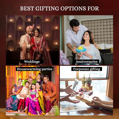 Image of Maa Durga Pocket Temple for Wedding Gift, Housewarming Gift & Pooja Room Decor | Gold Plated Ambe Maa Photo Frame with Charan Paduka - 8.4 x 4.5 Inch - Pack of 1