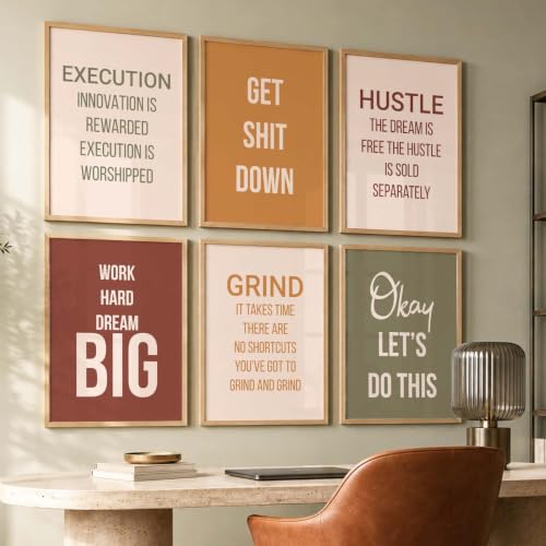Image of kotart Inspired Motivational Quotes poster with Wall Hanging frames for Living Room | Bedroom | Office | Gift | Decoration frames for Home | Painting wall Decor Set of 6 Multicolo (10x13 inch, F)