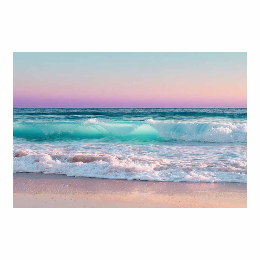PUQAAEO Canvas Wall Art Decor, Pastel Ocean Waves Viewss Landscape Canvas Wall Art, Painting Prints, Bedroom Bathroom Office Decor,(Multicolor)-60x90cm Unframed