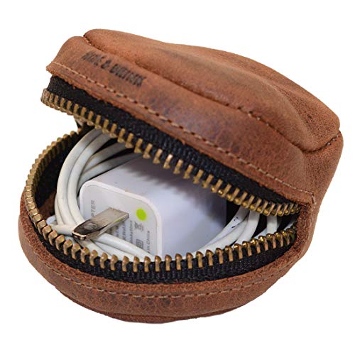 Hide & Drink, Rounded Coin Case Handmade from Full Grain Leather (Bourbon Brown)3