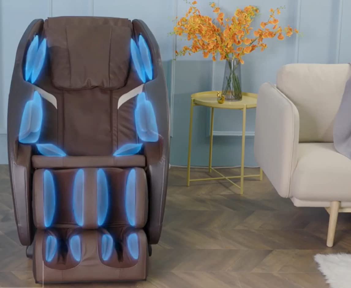 Fauteuil de Massage 4D Deluxe Blanc | Relax électrique | Massant pour Tout Le Corps | Télécommande | 6 Programmes Automatiques | Bluetooth