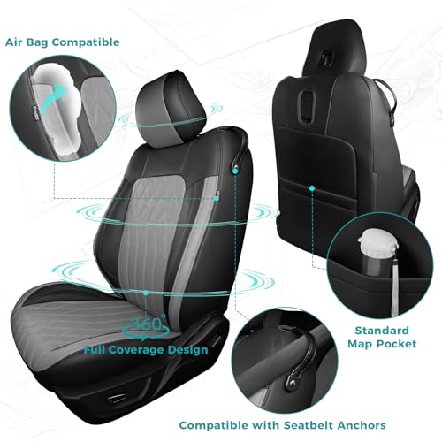 Image of Custom Fit Seat Covers for Ford Mustang Coupe 2015-2025, BlackGrey