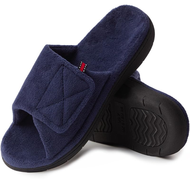 WALKFUN Adjustable Memory Foam Indoor Slippers for Women Non-slip Diabetic Arch Support Home Slippers