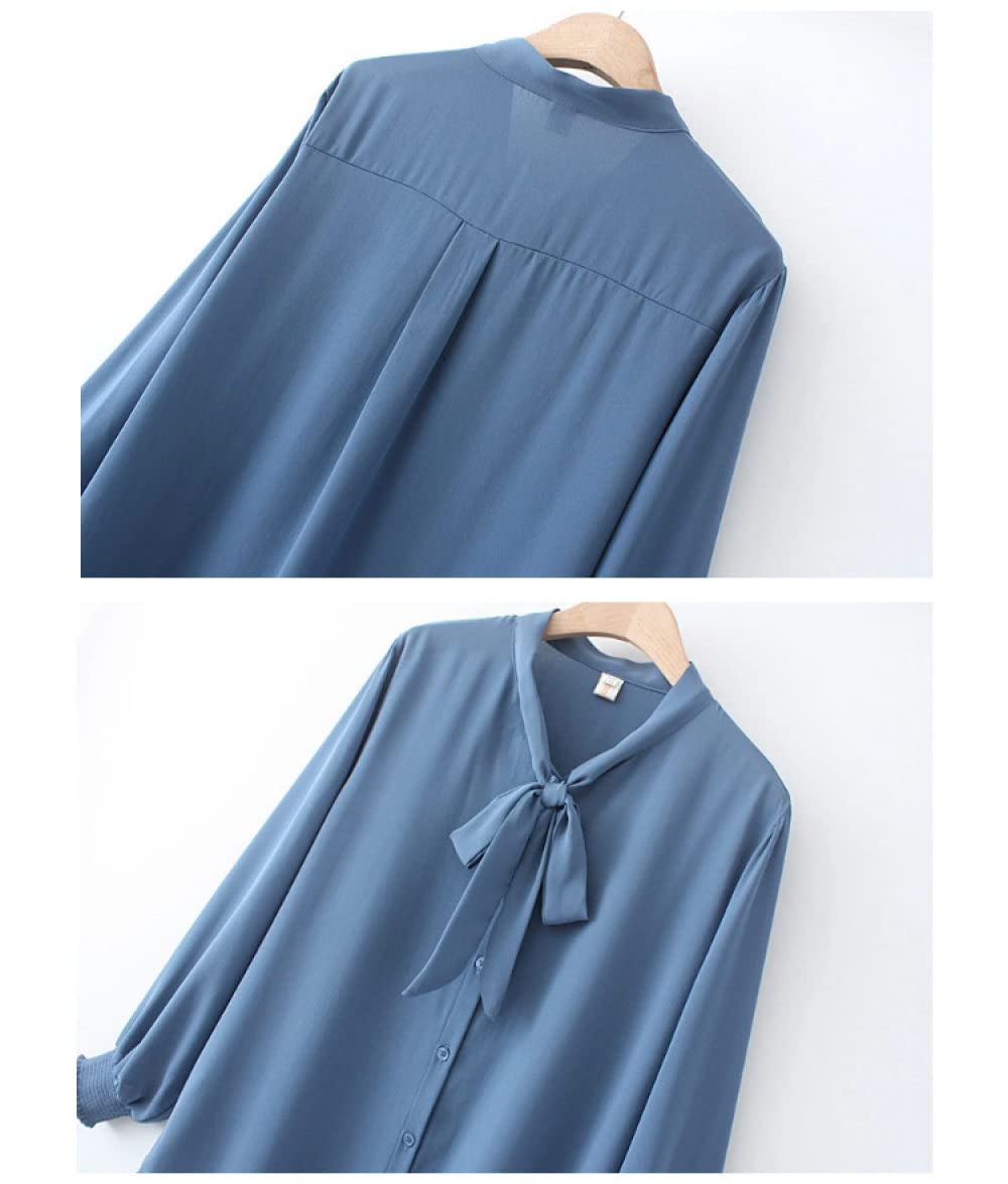 Camicia Da Donna Elegante,Elegante Camicetta In Raso Da Donna, Maniche A Palloncino, Nera, Con Fiocco, Collo, Camicia A Tunica, Camicia Lucida, Sexy, Top Da Festa, Casual, Ufficio, Camicetta Da Lavo