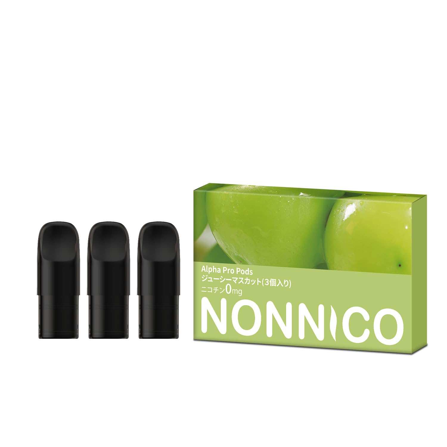 NONNICO Alpha Pro Pods専用カートリッジ 電子タバコ RELX POD対応 3個入り ニコチン・タール0 ジューシーマスカット