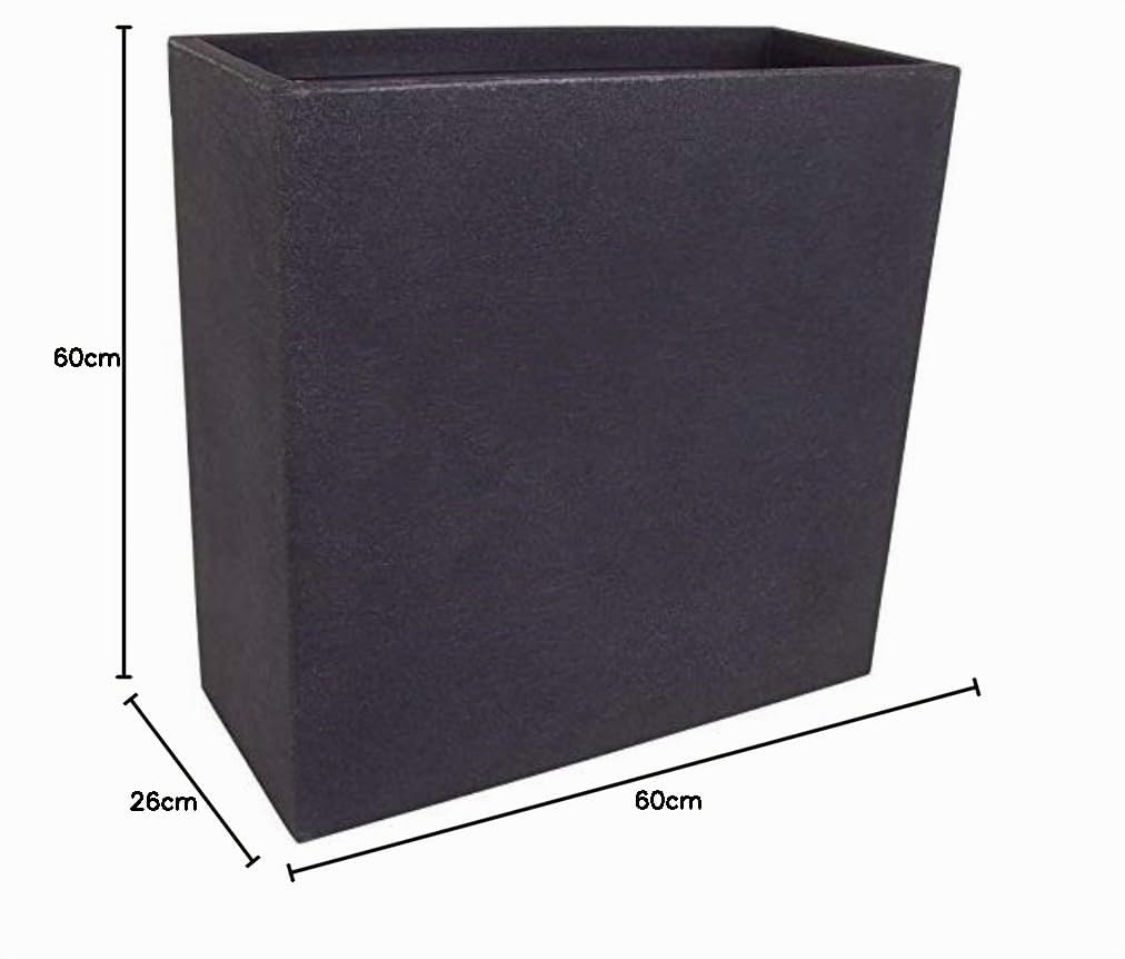 Spetebo Jardinière XXL en plastique anthracite - 60 x 60 x 26 cm - Jardinière