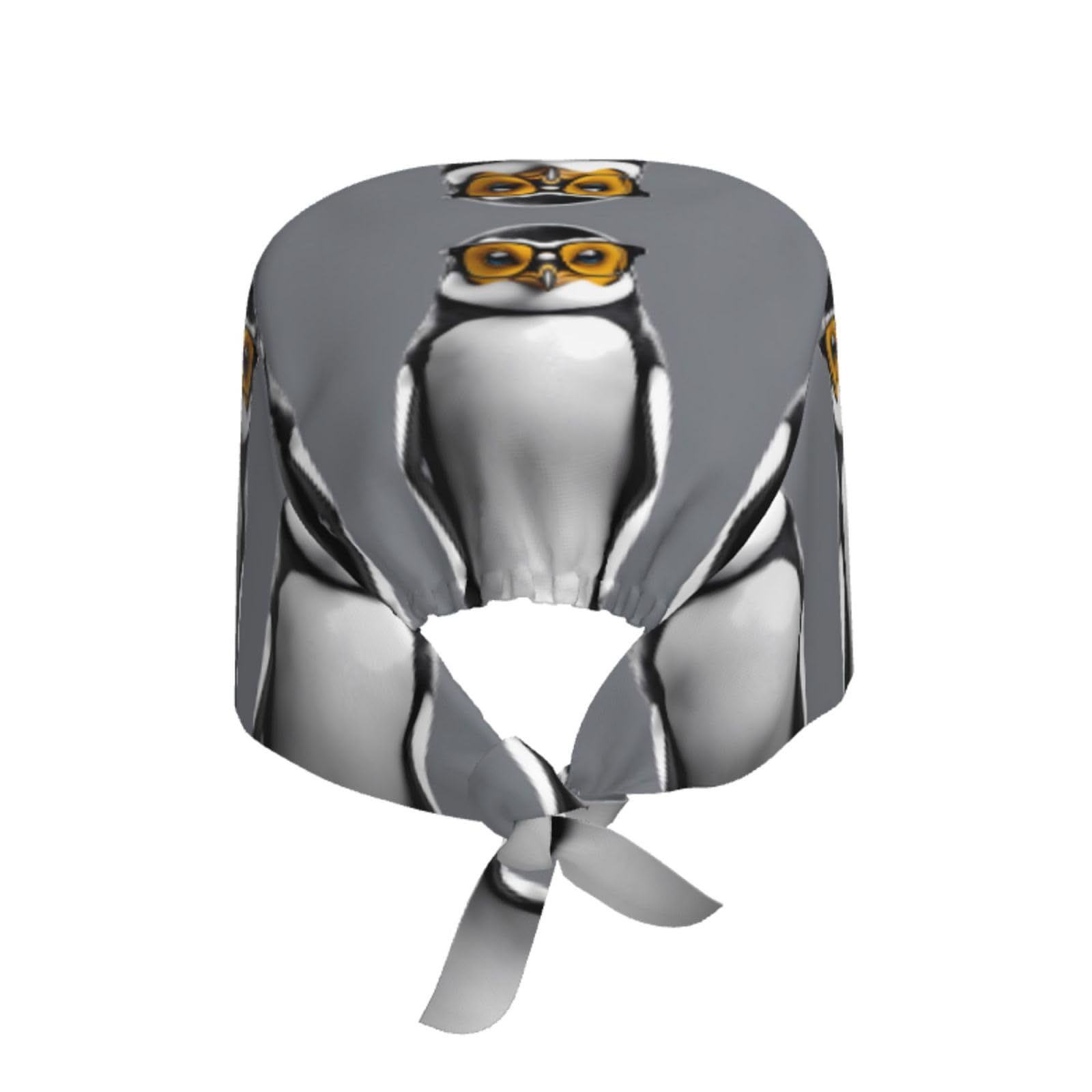 YYHWHJDE Breathable Work Hat Penguin with Glasses Prints Adjustable Comfortable Chef Hat for Women & Men Black