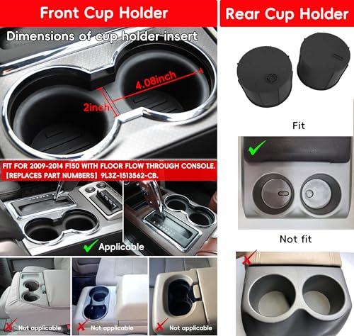 Insertos TPE para Portavasos Ford F150 2009-2014 4 pzas miniatura 2