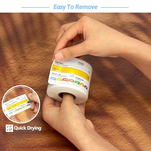 300 Pcs Restaurant Quality Shelf Life Food Rotation Labels Vinyl, 2” x 3” Self-Adhesive Removable Freezer Food Labels, Perfect for Reusable Containers, Easy to Remove, Food Safety Date Sticker