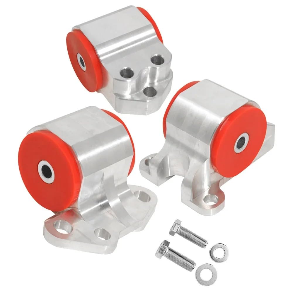 Engine Mounting Fit for 92-01 Honda Civic Eg EH/DC D15 D16 B16 B17 B18 Retrofit Aluminum Motor Engine Mount 3 Hole Bolt Swap Mounts Kit Engine Mount Right Side(Red)