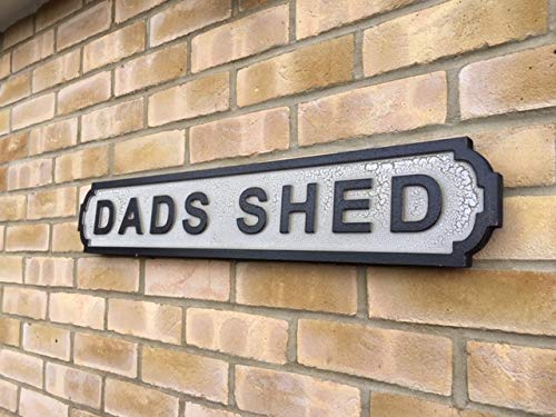 Retrofunk Treasures Dads Shed Wooden Street Sign, Man Cave, Hand Painted Item, 80Cm Long