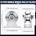 Groove Pulley Wheel for Rope Wall Mounted 1 Pack Stainless Steel Super Silent Cable Pullys Wheels System U Type Blocks Rollers Detachable Duplex Bearing for Gym Equipment Sliding Gate (with Screws)