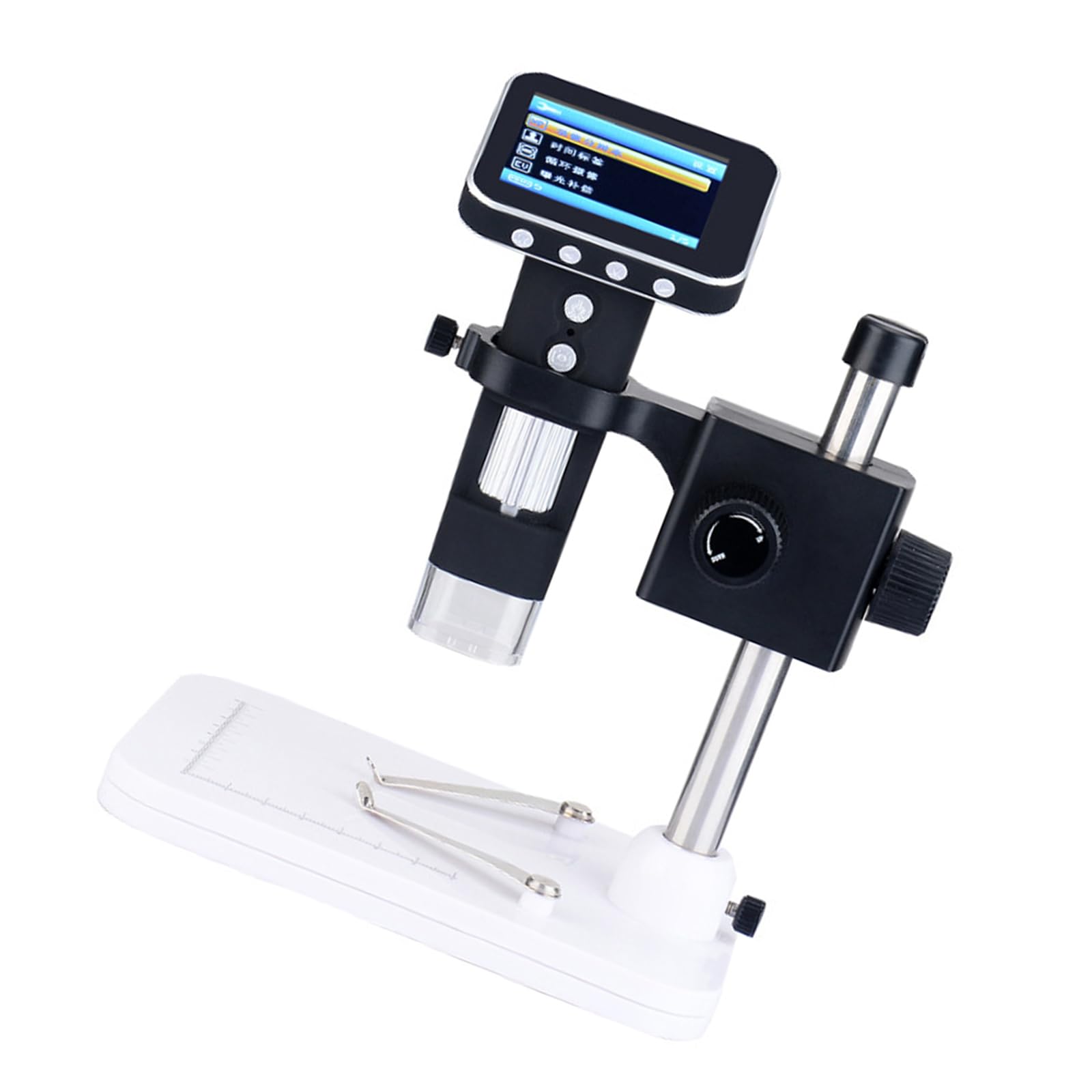 Microscopio portatile portatile con LCD da 3,5 pollici 500X per l'apprendimento della scienza regolabile LED luce portatile microscopio lente d'ingrandimento