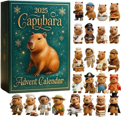 Calendario Adviento en Mercadona Calendarios Adviento Carpinchos 2025, 24 Días Calendario Cuenta Regresiva Navidad Ad-ornos Carpinchos, Calendarios Adviento Ad-orables Carpincho, Calendario Cuenta Regresiva Ad-ornos Navidad Carpincho
