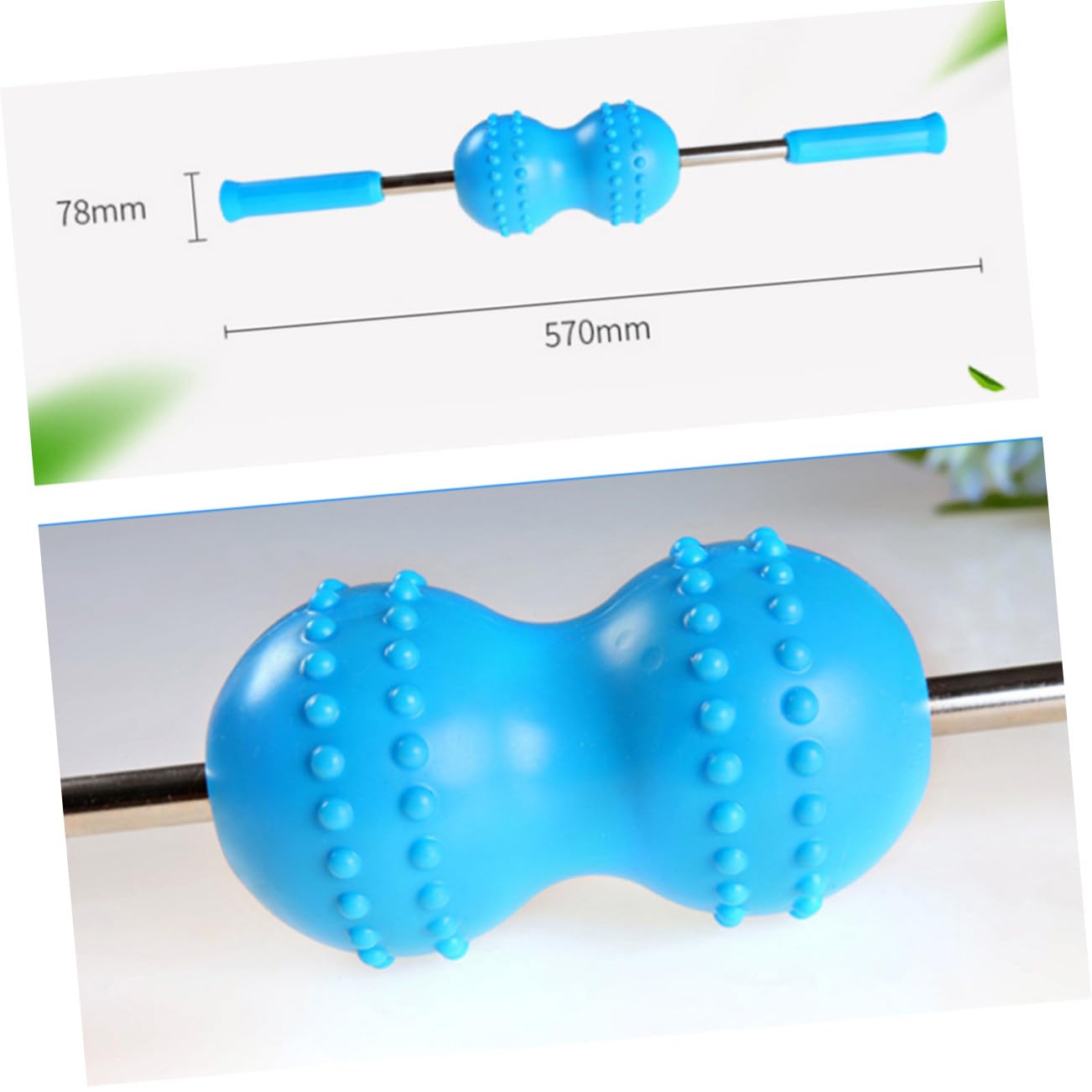Ergonomiczny Masażer Do Szyi z Podwójną Kulką Przenośny Roller Do Masażu Karku i Ramion Trwały Niebieski Przyrząd Kobiet i Mężczyzn