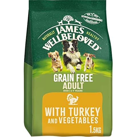 James Wellbeloved Adult Grain-Free Turkey and Vegetables 1.5 kg Bag, Hypoallergenic Dry Dog Food Cover