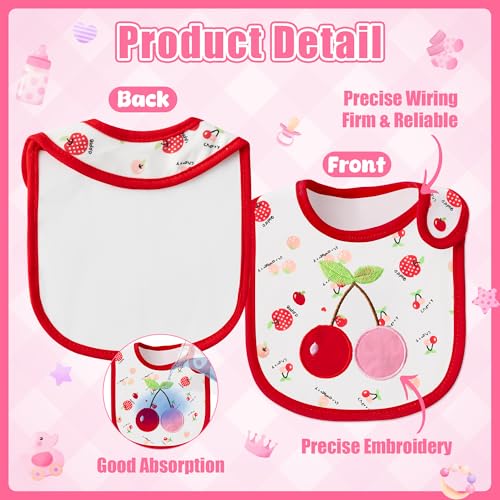 Cotton Waterproof Baby Bibs - 24Pcs Adjustable Hook Loop Closure Bib for Feeding Teething Drooling Eating, 6-12 Months3