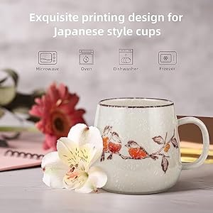 clothmile 2.8 inch 4 Pieces Japanese Retro Ceramics Mug Asian Chinese Coffee Cups Set for Restaurant, Diner, Farmhouse, Coffee Shop, Home clothmile 28 inch 4 Pieces Japanese Retro Ceramics Mug Asian Chinese Coffee Cups Set for Restaurant Diner Farmhouse Coffee Shop Home