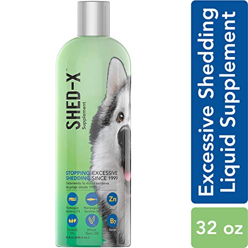 Shed-X Dermaplex Liquid Daily Supplement for Dogs – 100% Natural – Eliminate Excessive