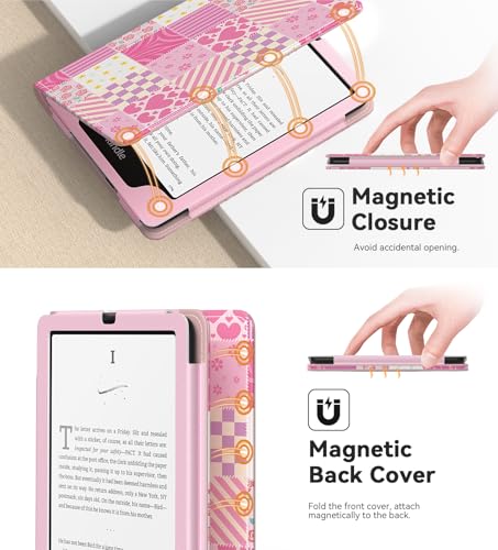 Image of MoKo Case for 7 inch /6.8 inch eBook Reader 2024 /2021, Slim PU Shell Cover Case with Auto-Wake /Sleep for 7 inch /6.8 inch E-Reader, Not fit Kobo Aura 2 /Remarkable, Pink