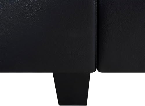 Miniatura 9 de Naomi Home Elizabeth - Sofá modular modular con almacenamiento en forma de L, sofá modular de 4 plazas para sala de estar, negro, cuero de aire