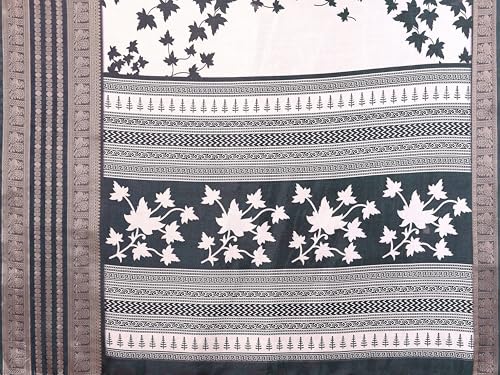 Image of Yashika Women's Floral Printed White Dola Silk Jacquard Saree With Unstitched Blouse Material For Women (AZ-YS-OG-GYANI)