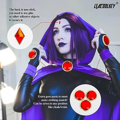 LEACOOLKEY Women Anime Cosplay Chain Belt Red Stone Gold Waist Belt for Halloween Adjustable4