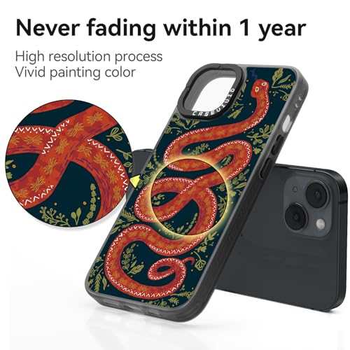 Coque iPhone 14 motif serpent gothique girly avec impression noire durable