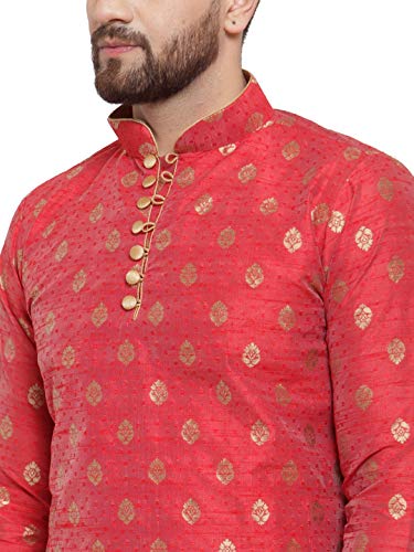 Image of Larwa Men's Cotton Silk Kurta And Salwar Dhoti Set