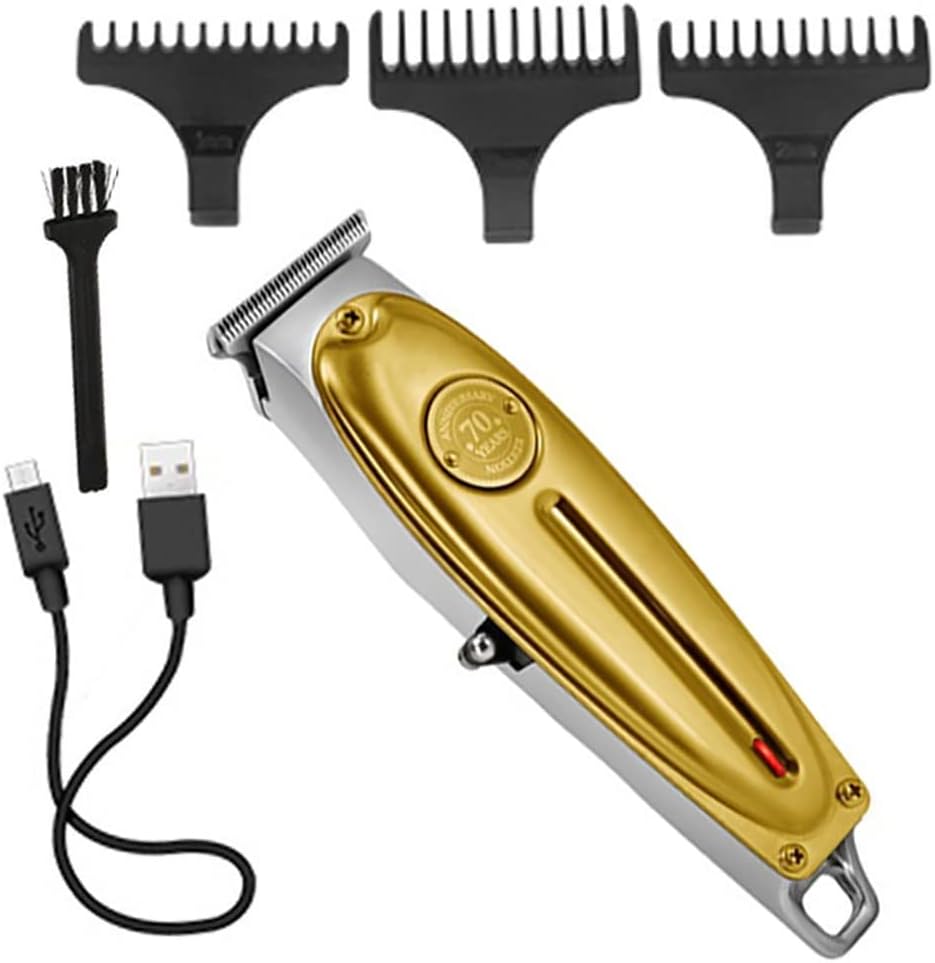 Pro Hair Electirc Barber Full Metal Housing Trimmer for Men Beard Trimme Finishing Machine Electric(Silver)