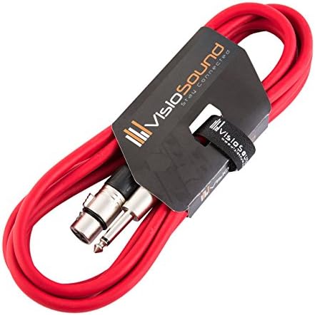 Female XLR to 6.35mm 1/4" Mono Jack Lead/Microphone/Signal Cable / 6 Colours 3m Black